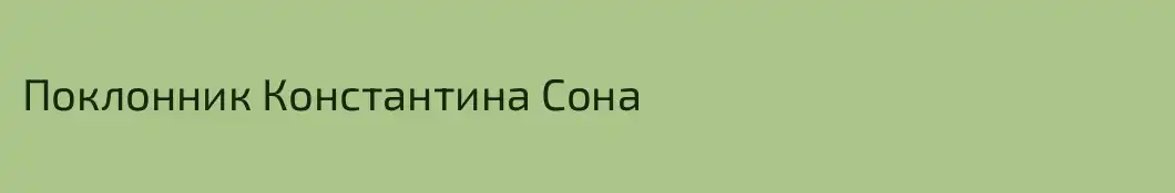 Поклонник Константина Сона
